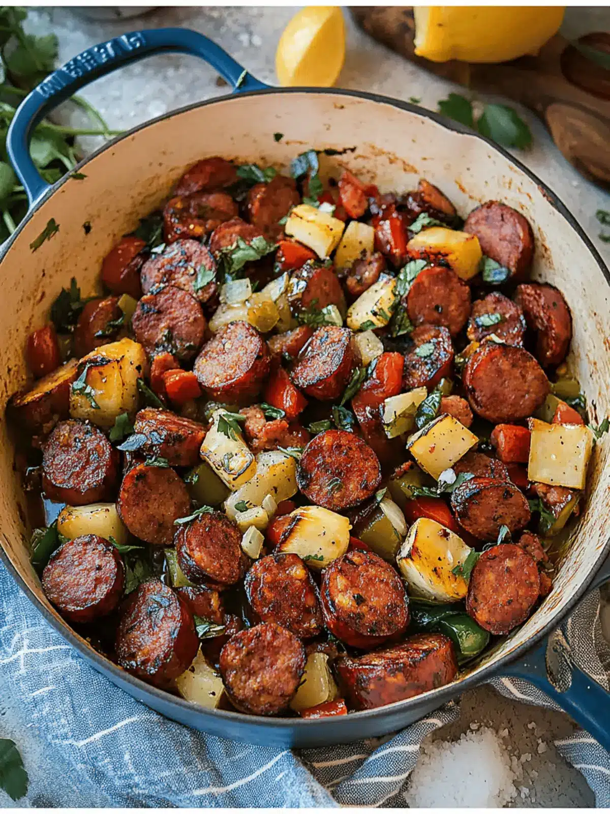 Summer Sausage Skillet with Andouille Sausage