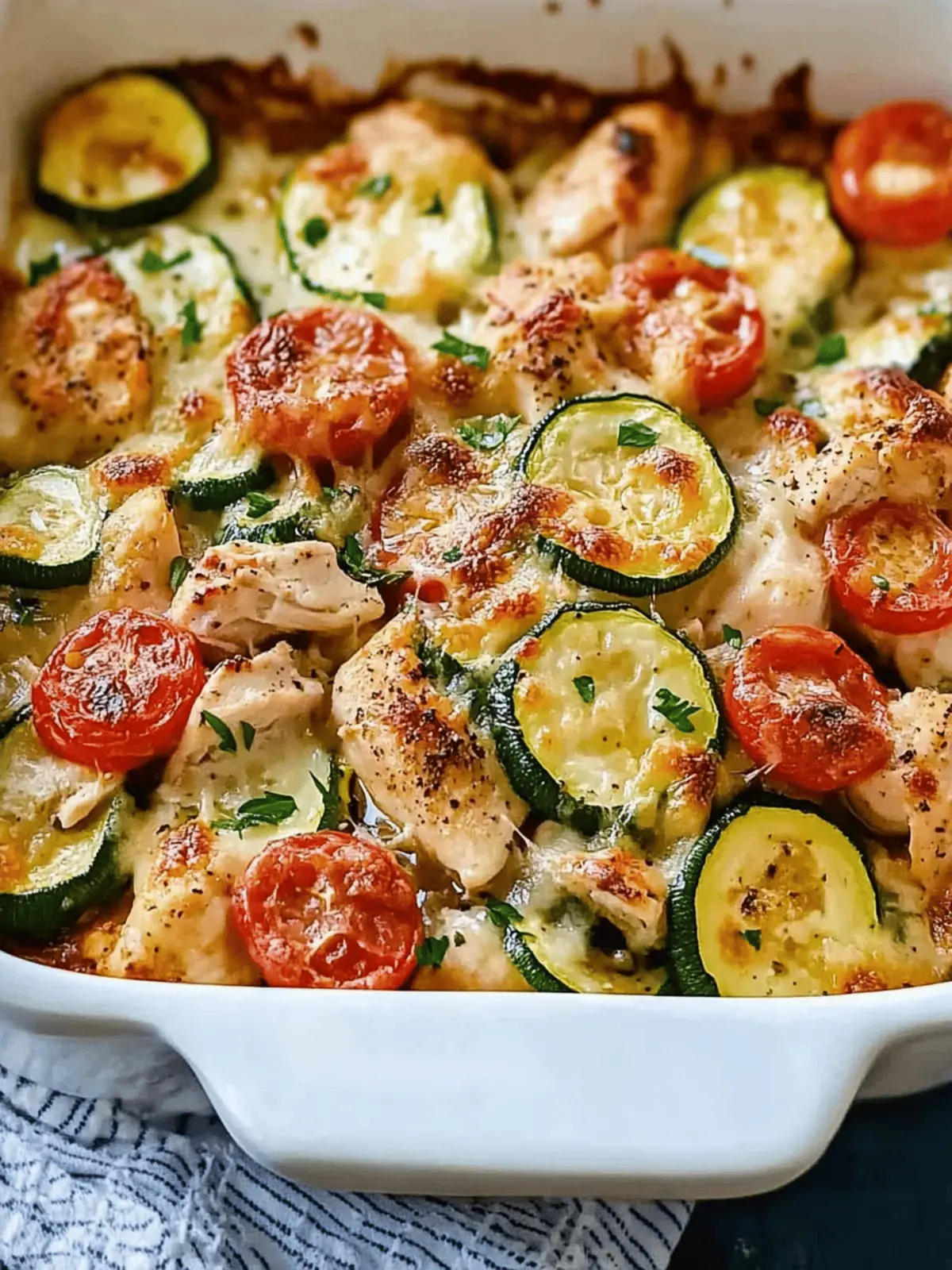 Mediterranean Chicken Zucchini Bake