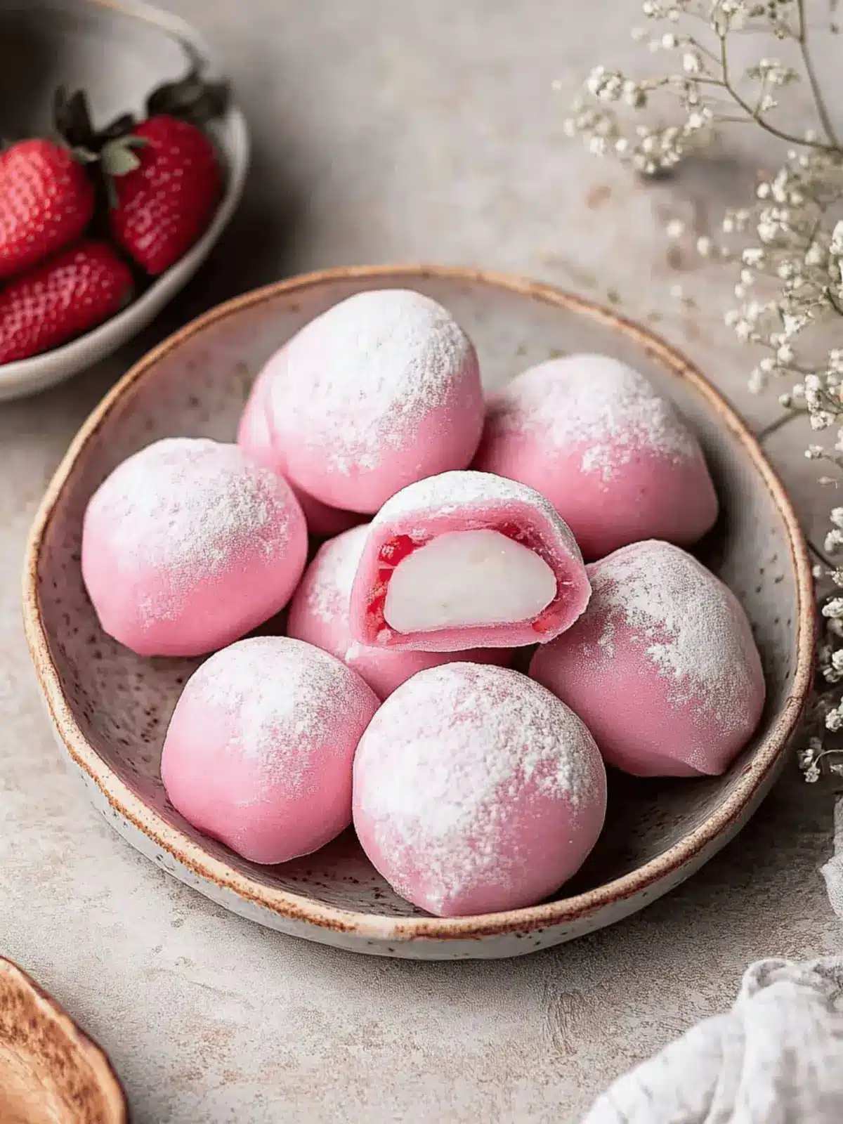 Strawberry mochi