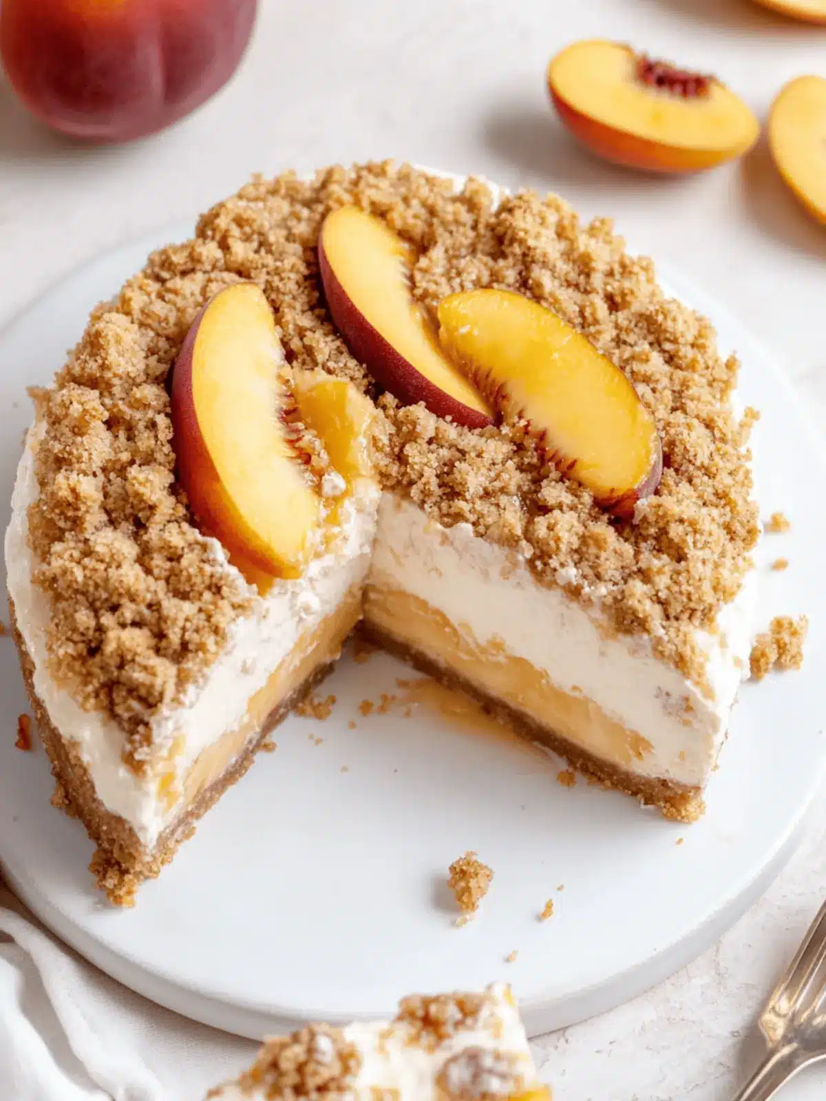 Irresistible Peach Crumble Cheesecake for Summer Bliss 5 Peach Crumble Cheesecake
