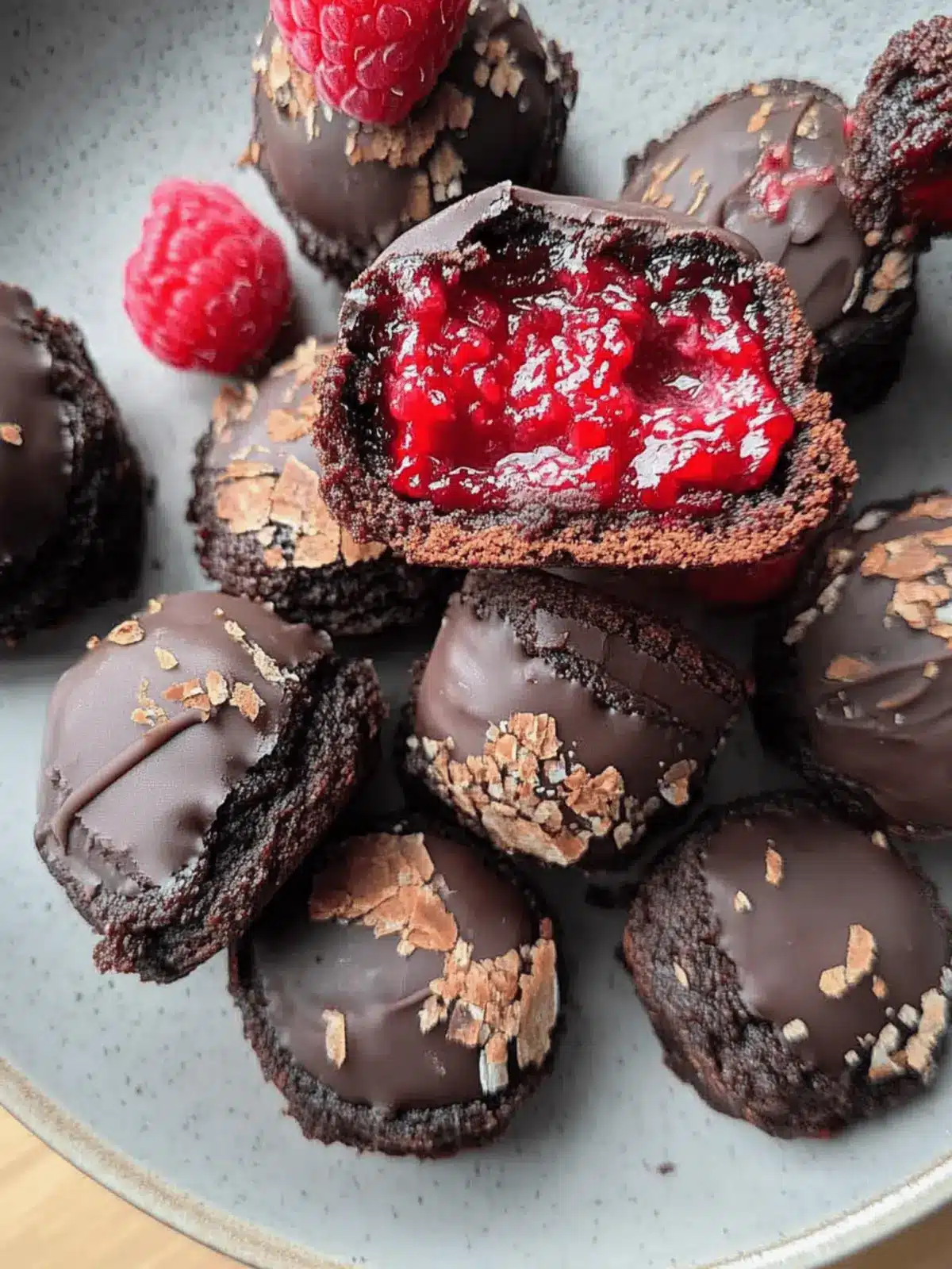 Raspberry Brownie Date Bites