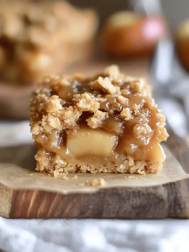Salted Caramel Apple Crisp Bars