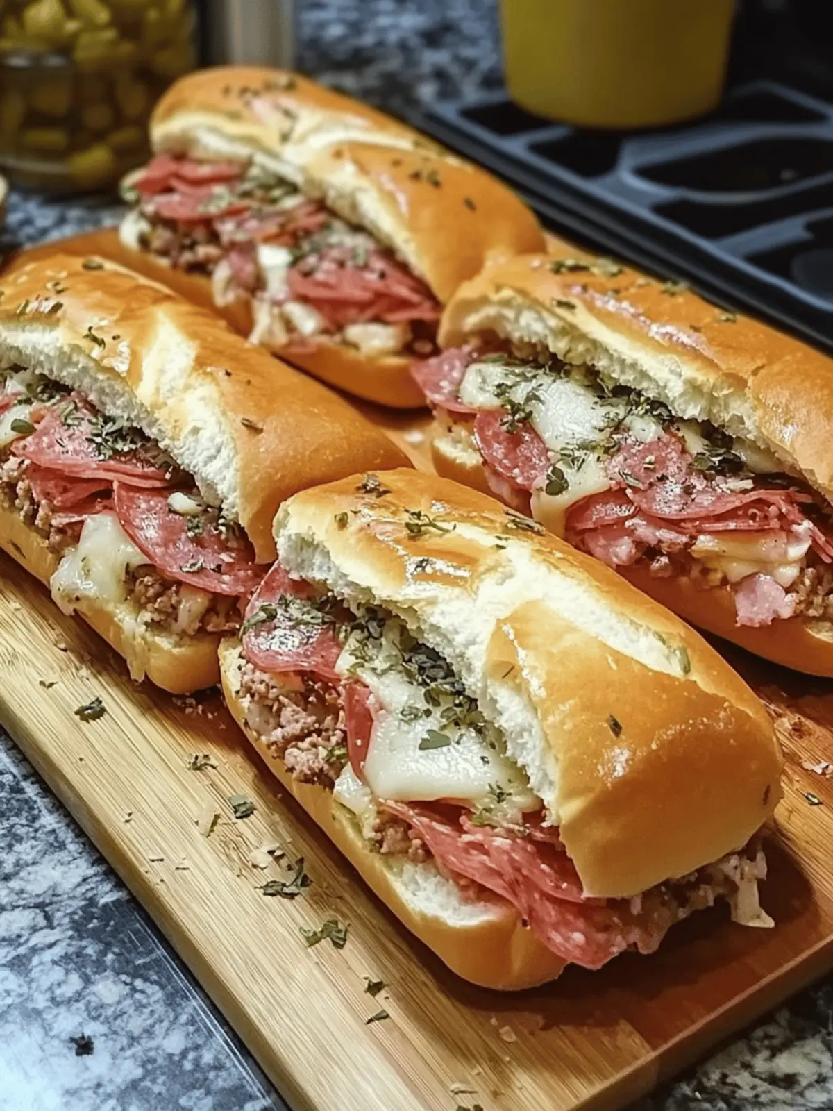 Baked Italian Sub Sandwiches