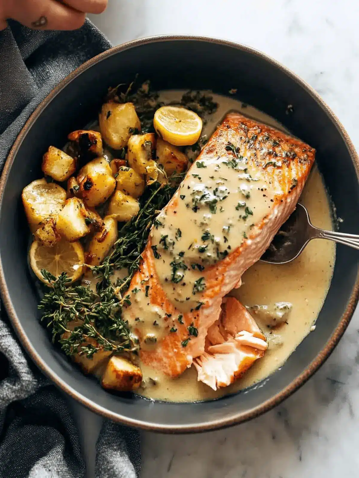 Baked Salmon with Amazing Lemon Sauce