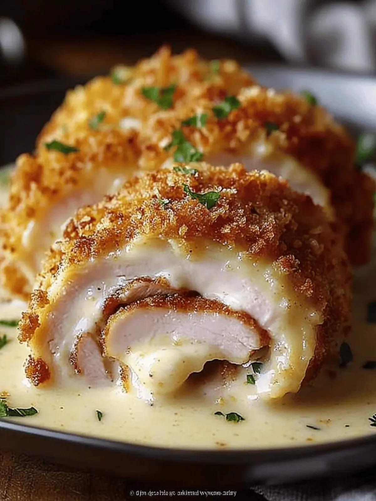 crispy creamy chicken cordon bleu