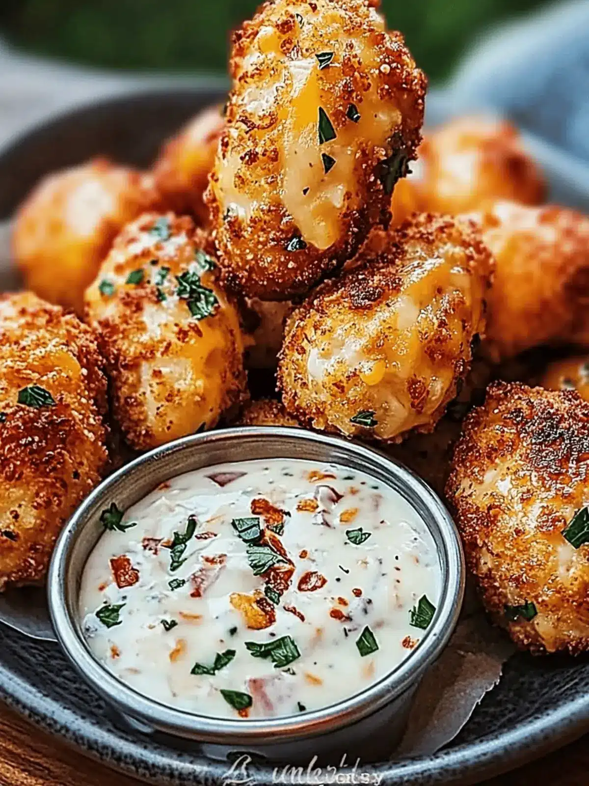 Cheesy Jalapeño Ranch Chicken Poppers with a Creamy Dip