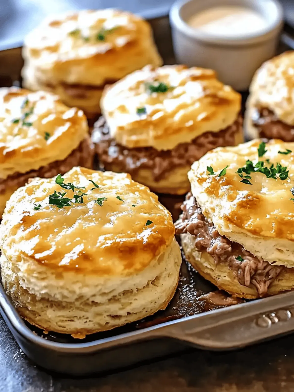 Baked French Dip Biscuits