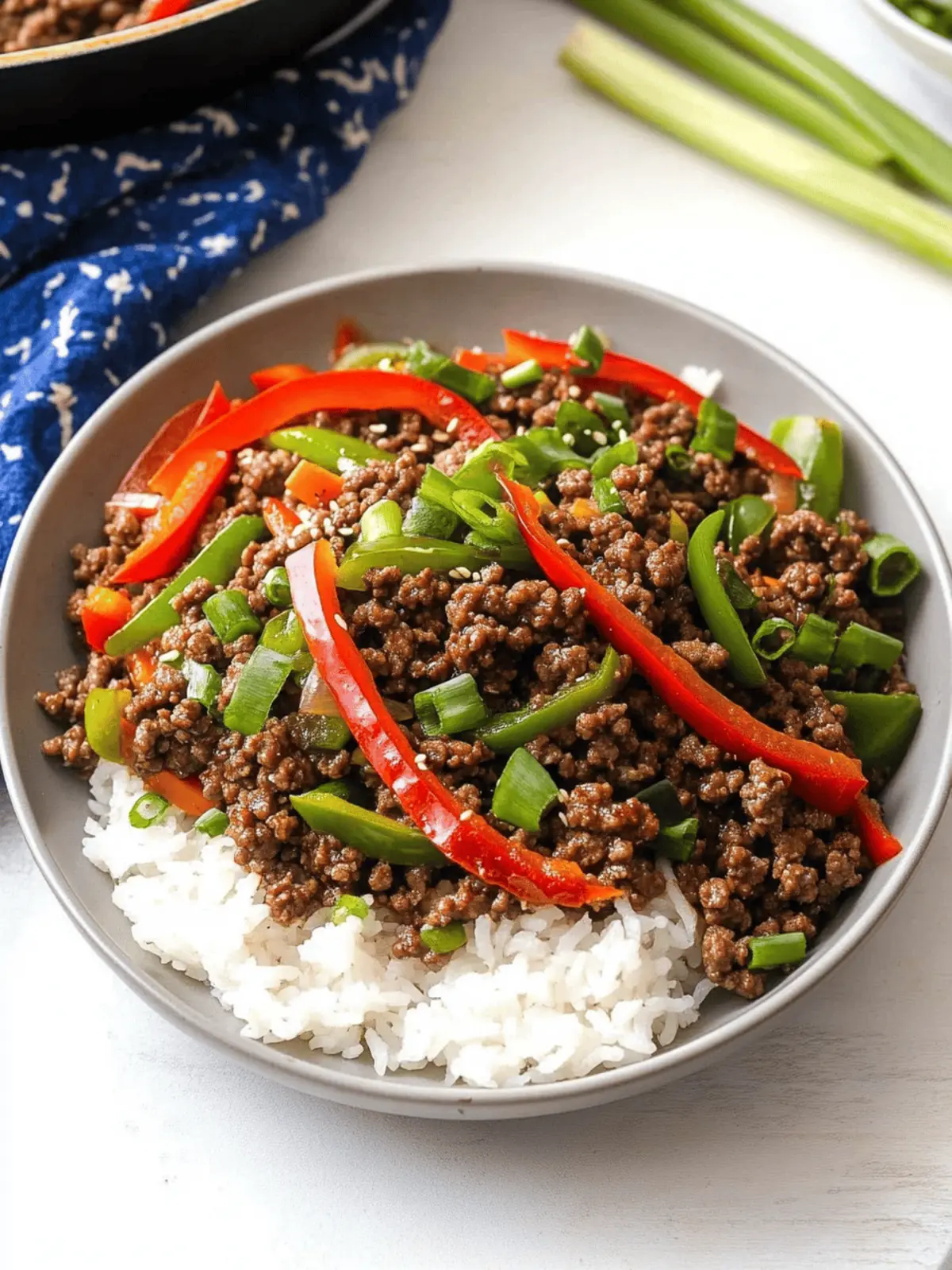 Asian-Inspired Ground Beef & Pepper Rice Bowls