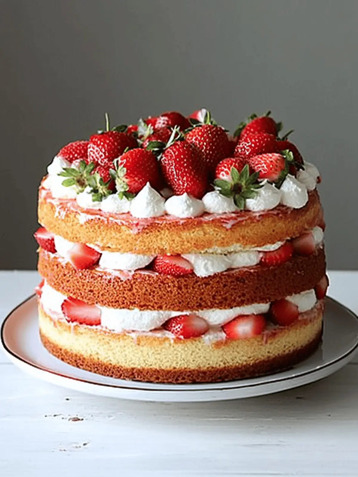 Strawberry and Cream Sponge Cake