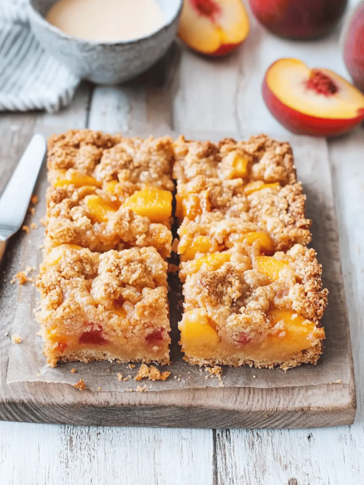 Peaches and Cream Crumble Bars for Ultimate Summer Bliss 3 Peaches and Cream Crumble Bars