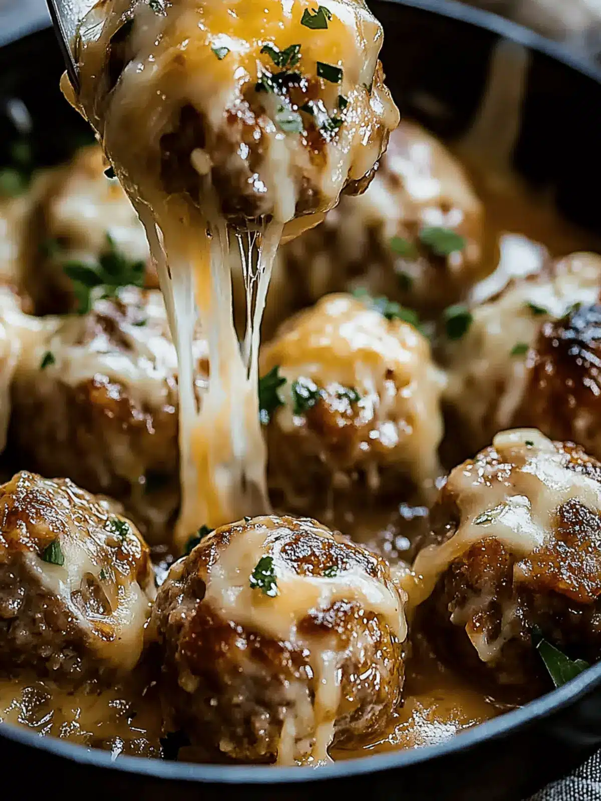 Cheesy French Onion Meatballs