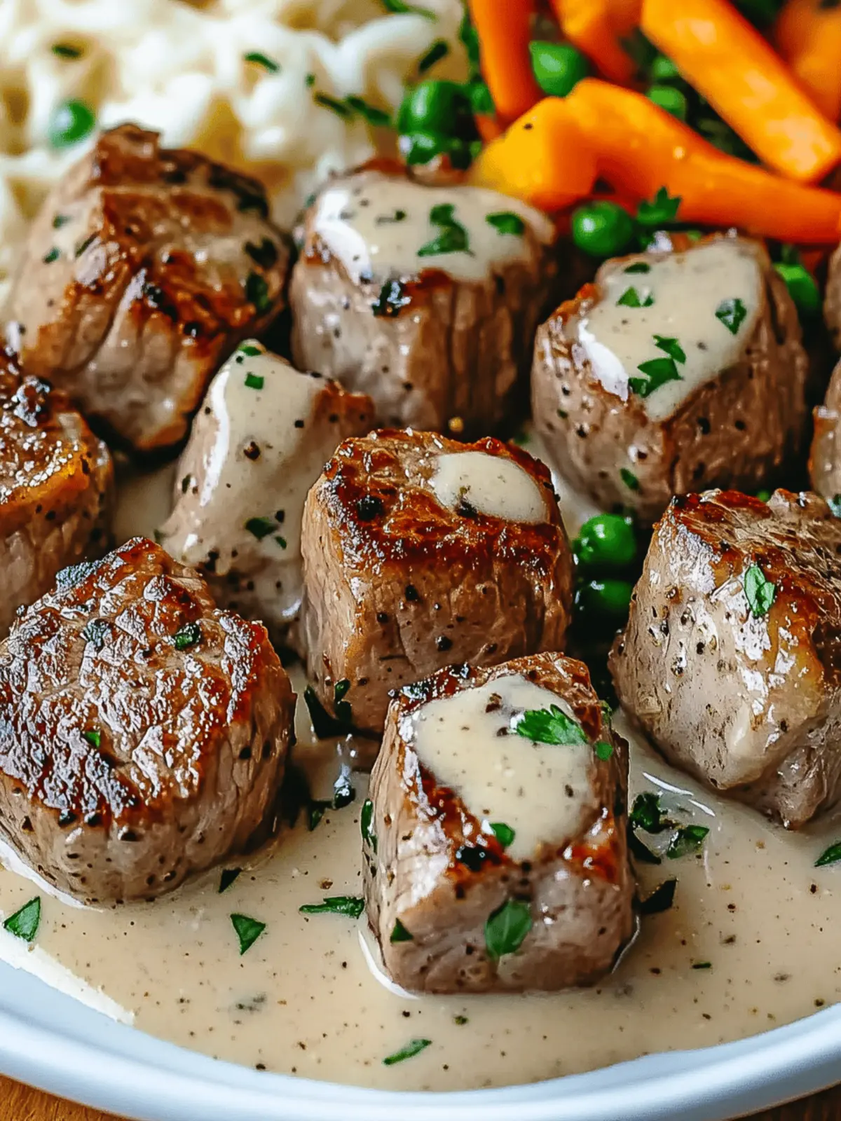 Garlic Butter Steak Bites with a Rich Parmesan Cream Sauce