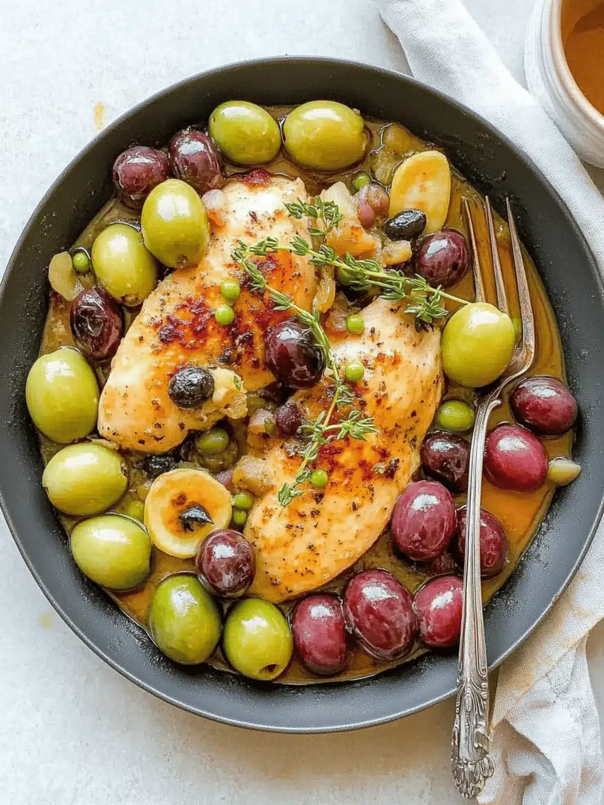 Skillet Chicken with California Grapes and Olives