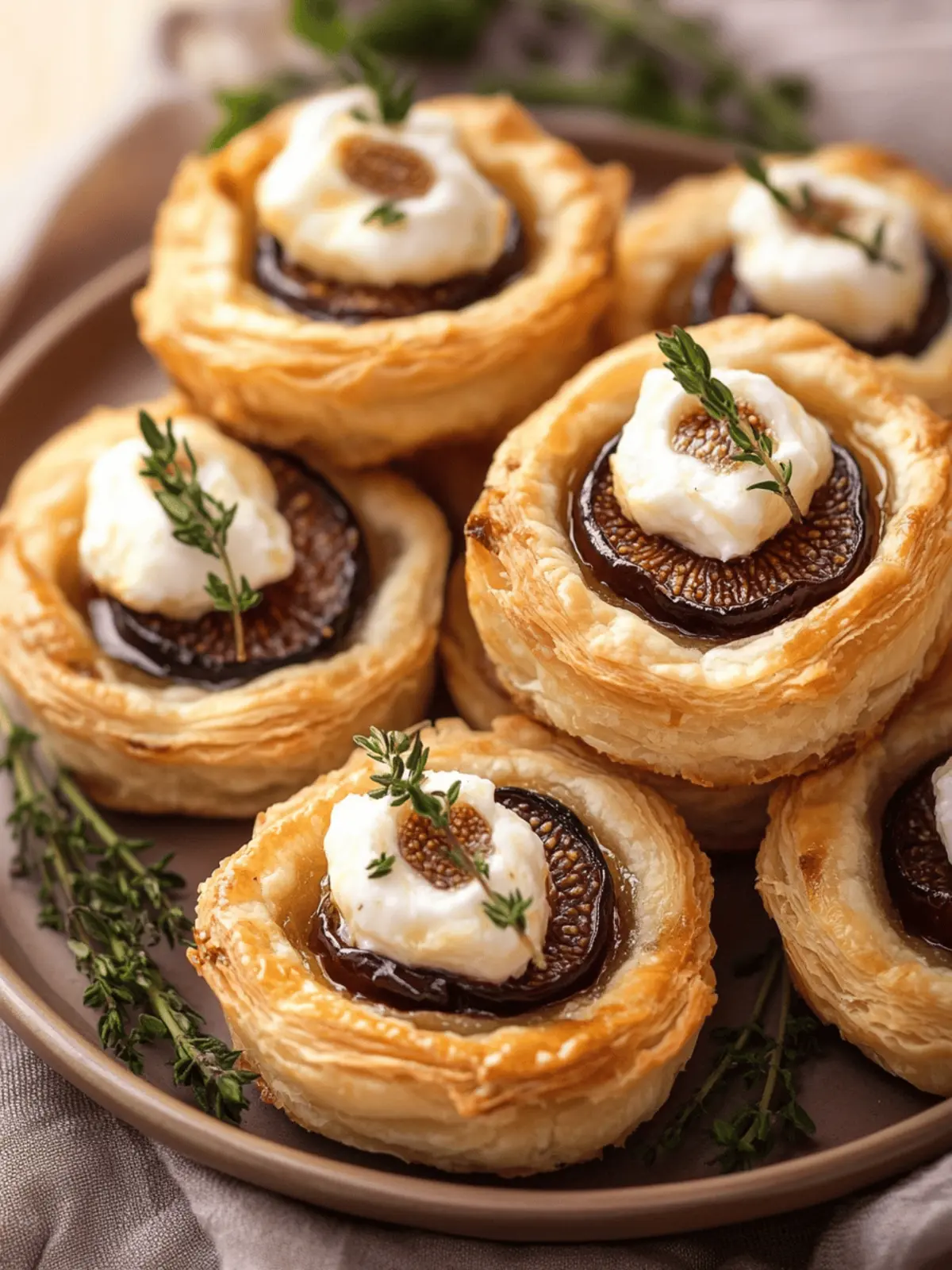 Goat Cheese and Fig Puff Pastry Tarts