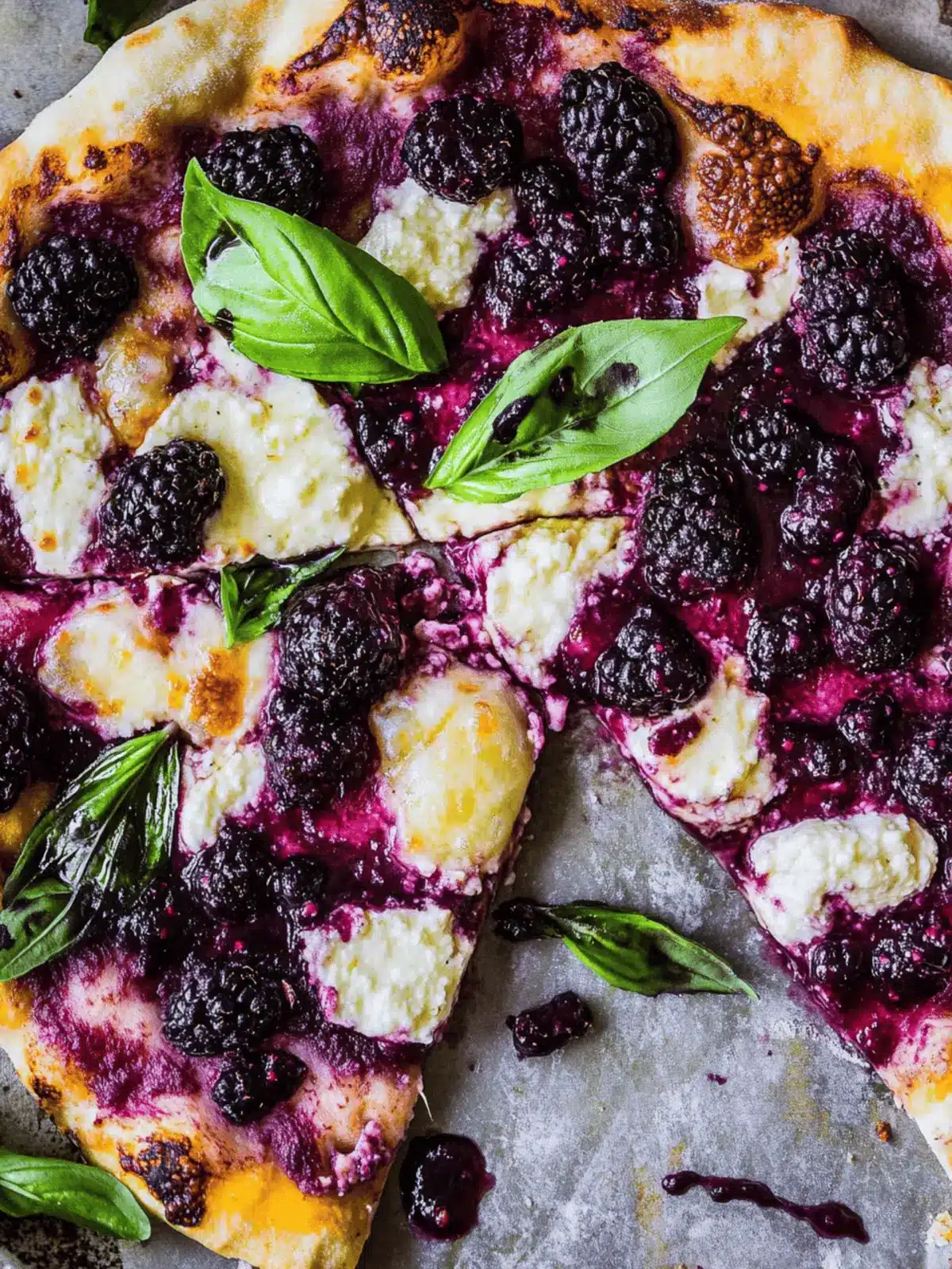 Blackberry Ricotta Pizza with Basil