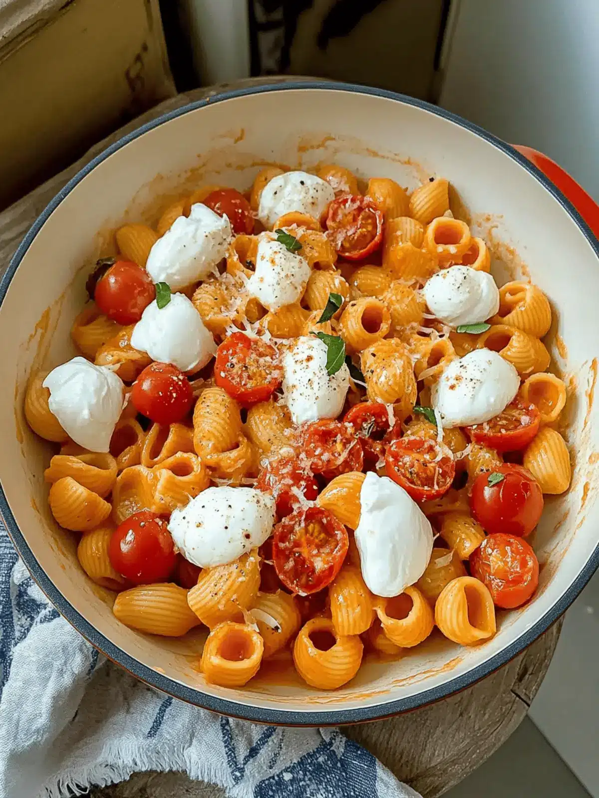 Spicy Tomato Burrata Pasta