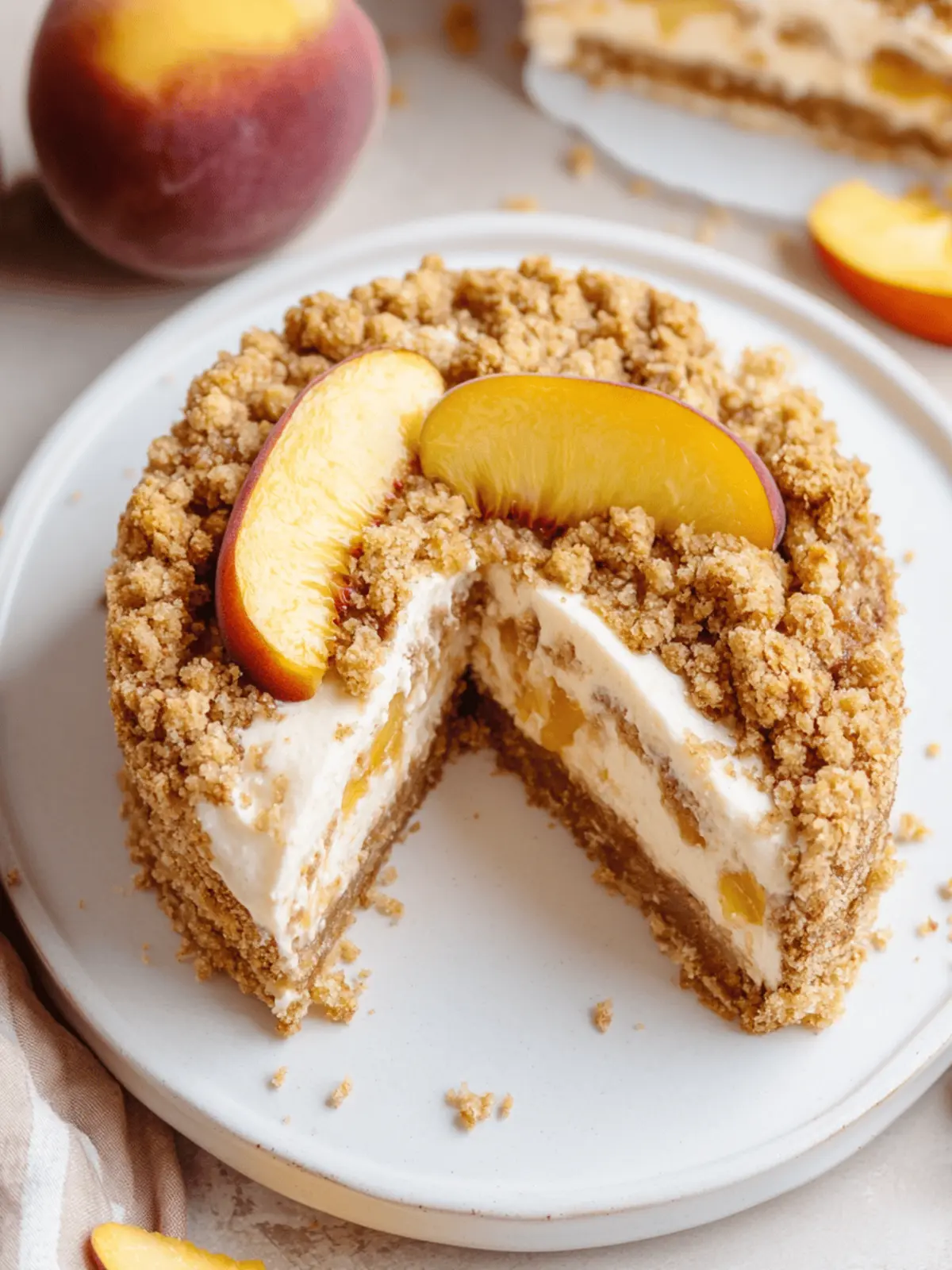 Irresistible Peach Crumble Cheesecake for Summer Bliss 4 Peach Crumble Cheesecake