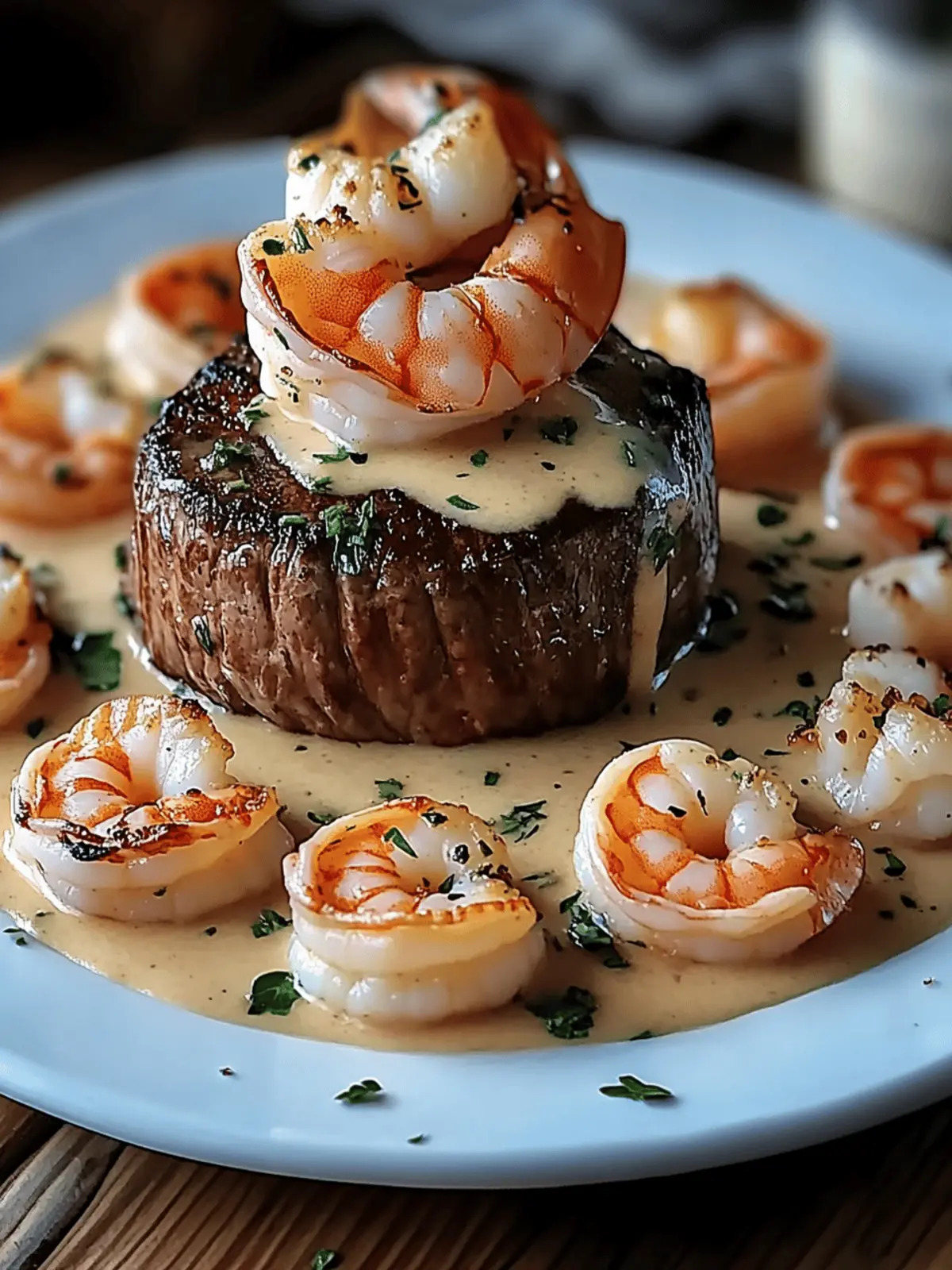 Decadent Filet Mignon with Shrimp and Lobster Cream Sauce 5 Filet Mignon with Shrimp and Lobster Cream Sauce