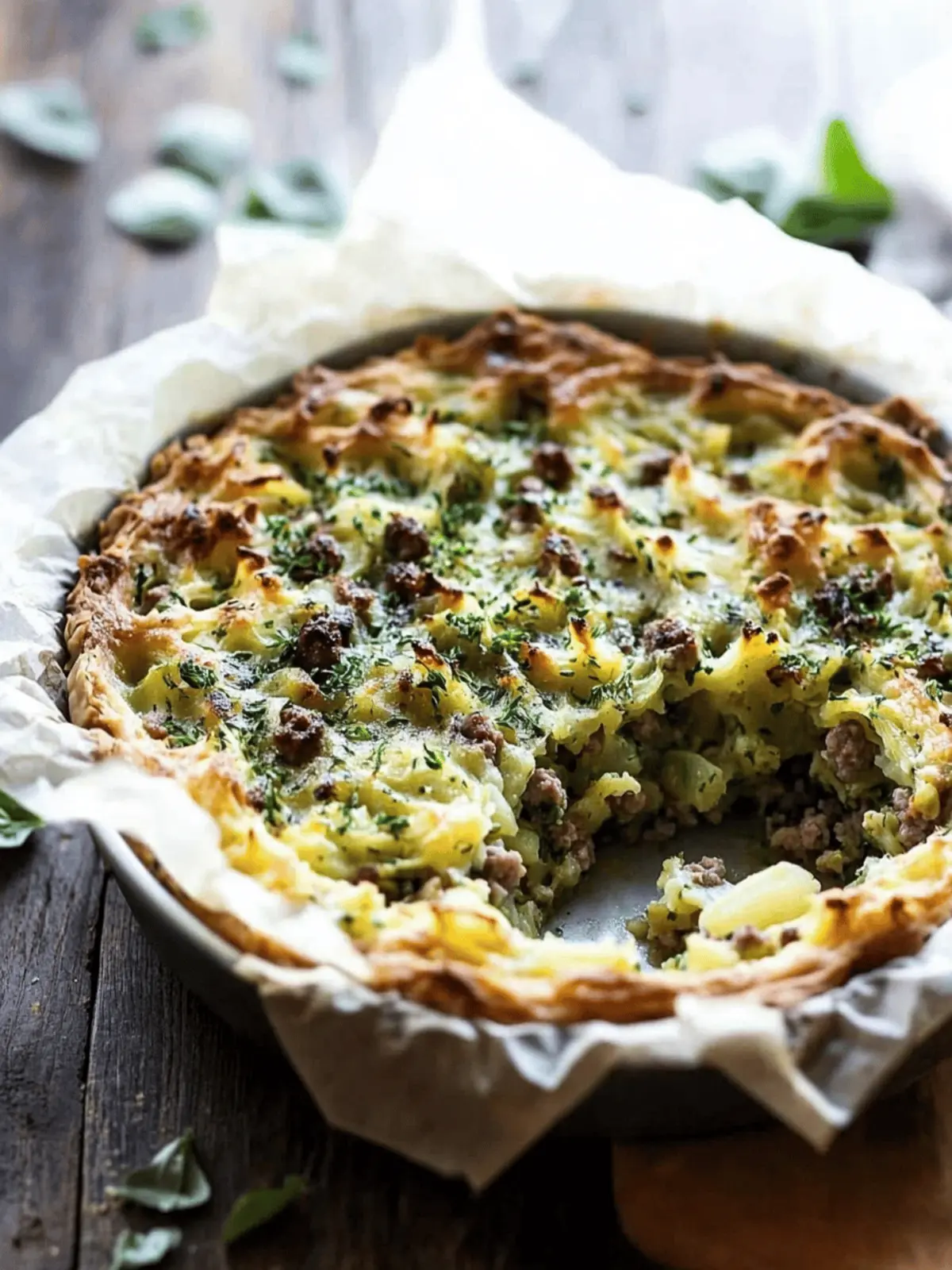 Six Ingredient Sausage Potato Pie