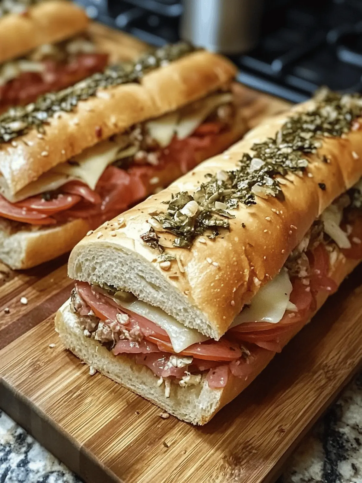Baked Italian Sub Sandwiches
