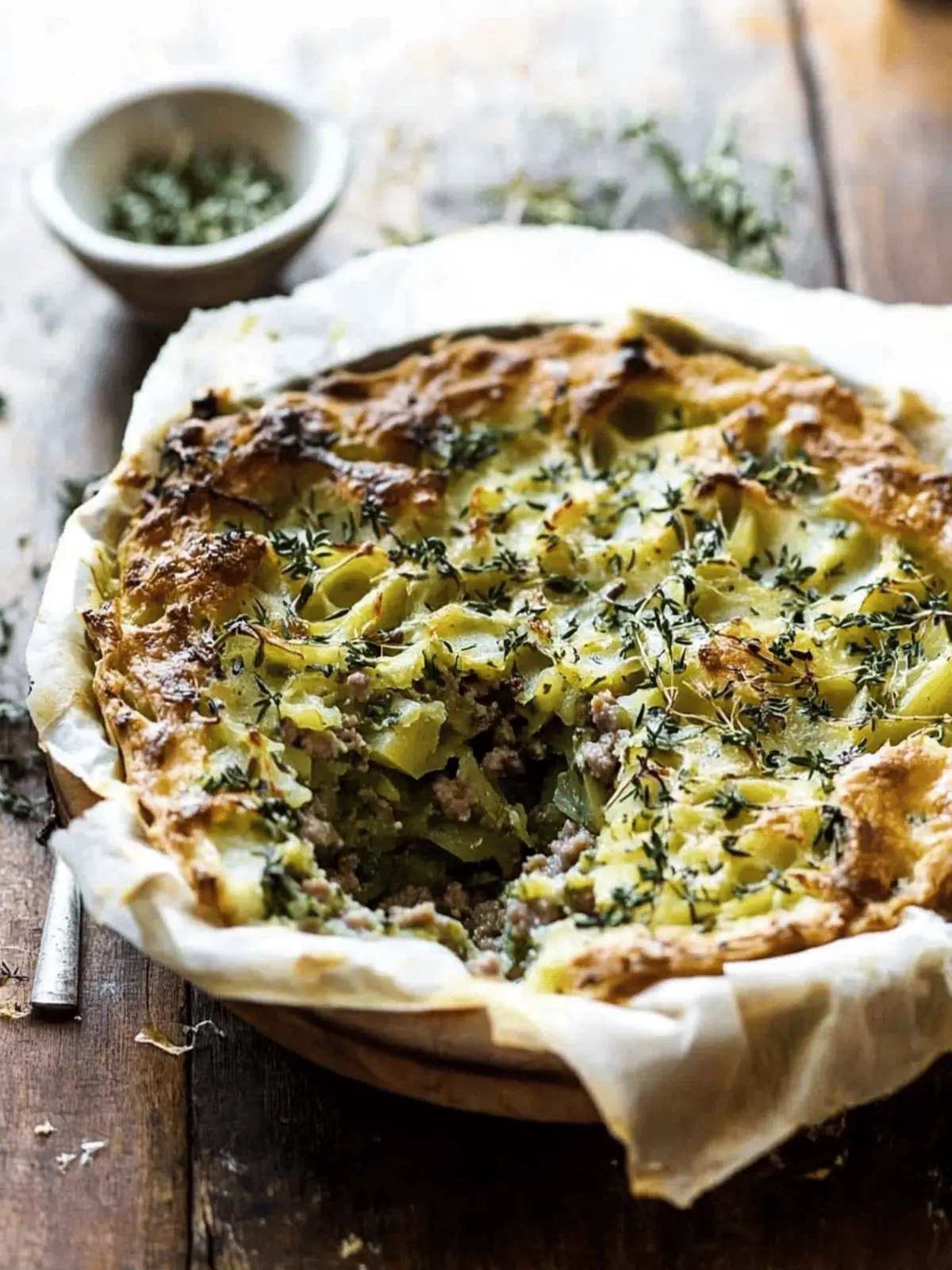 Six Ingredient Sausage Potato Pie