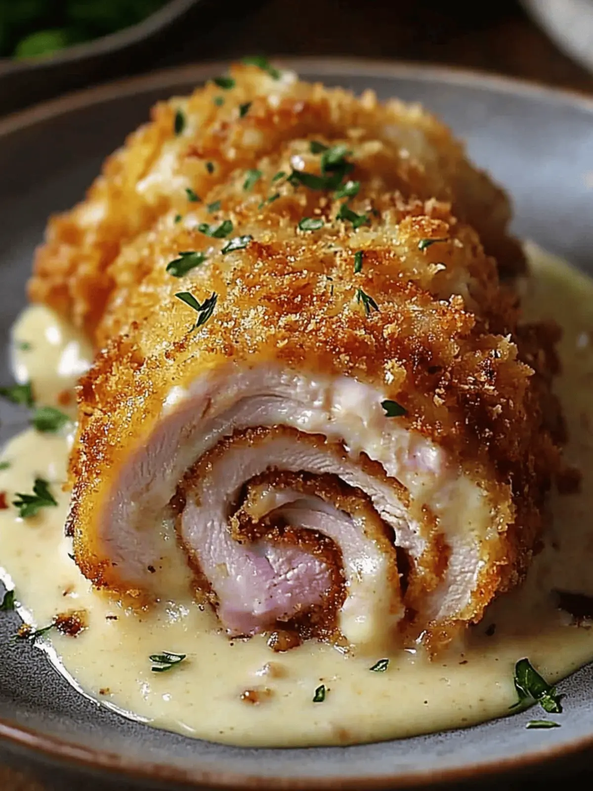 crispy creamy chicken cordon bleu