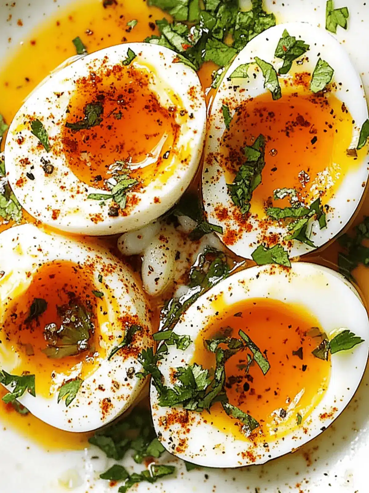 Jammy Eggs with Chili Butter and Garlic Yogurt