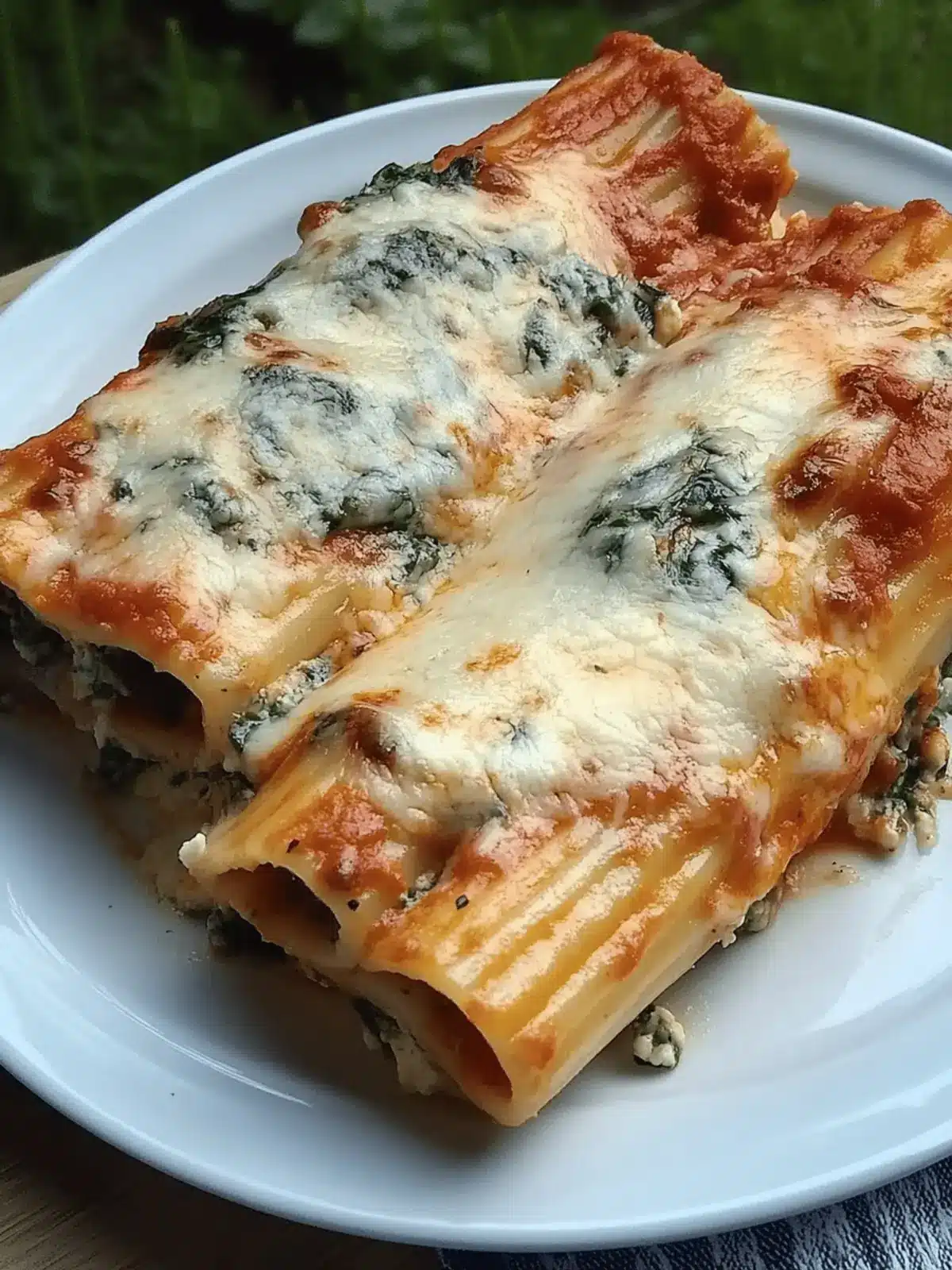 SPINACH AND CHEESE MANICOTTI