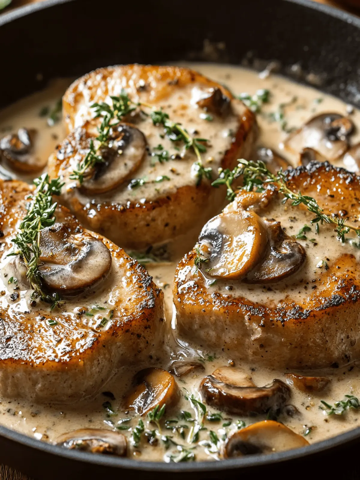 Creamy Garlic Mushroom Pork Chops