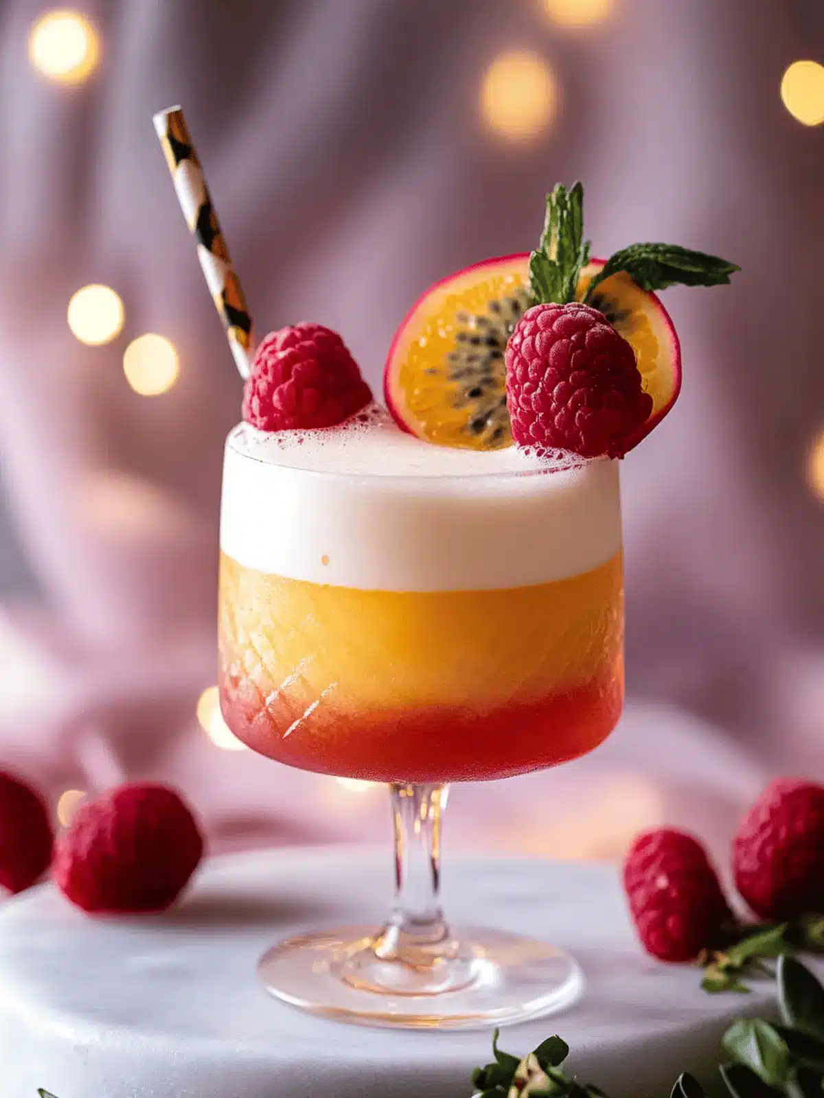 Raspberry Passionfruit Tequila Sour