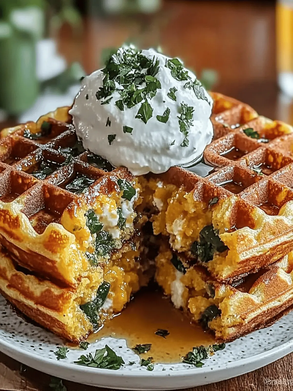 Cheddar Jalapeño Cornbread Waffles