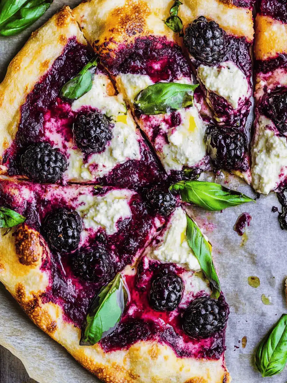 Blackberry Ricotta Pizza with Basil