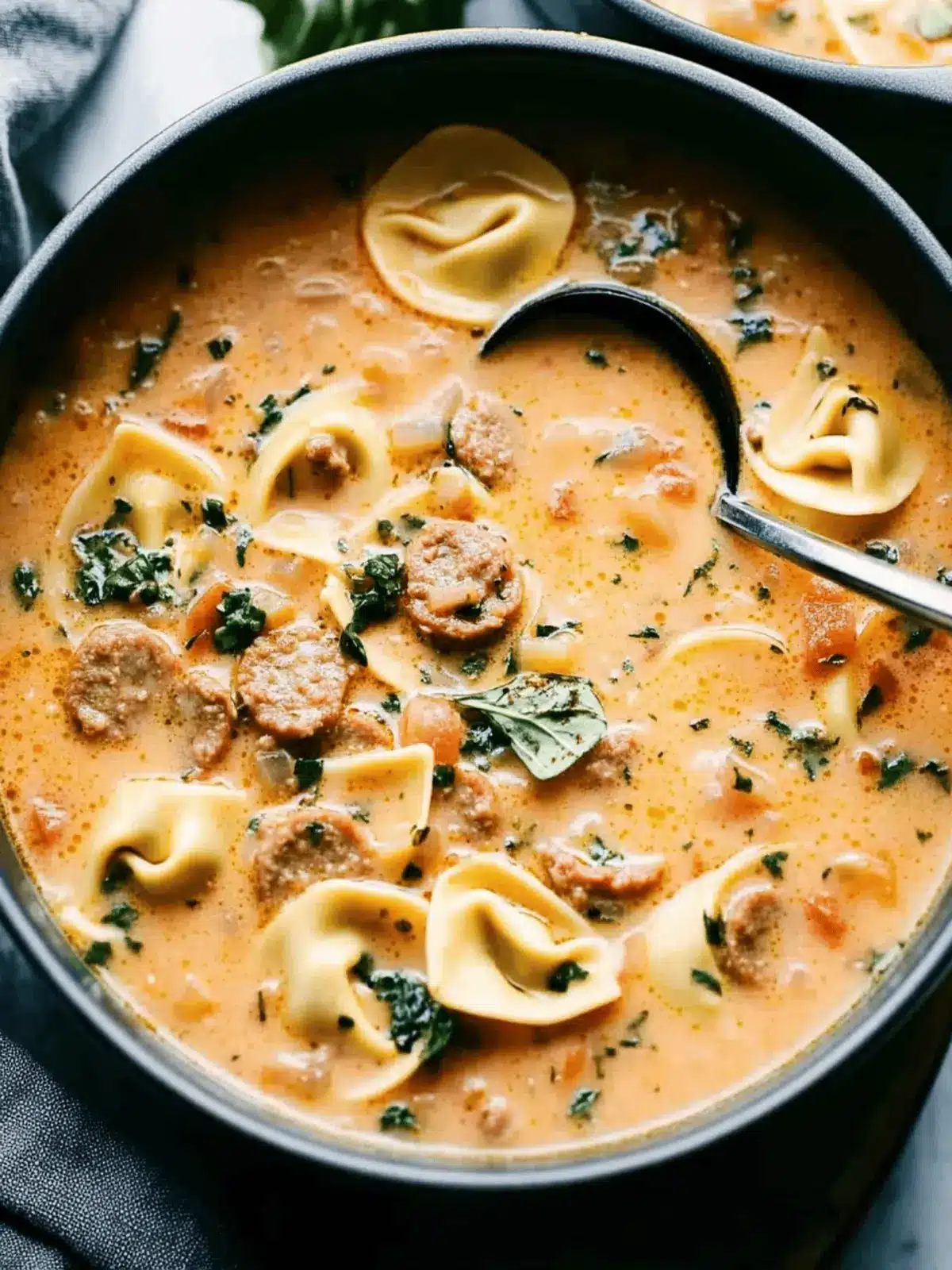 Creamy Sausage Tortellini Soup