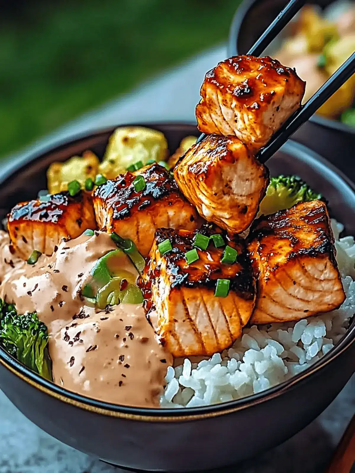 Sriracha Honey Salmon Bowls