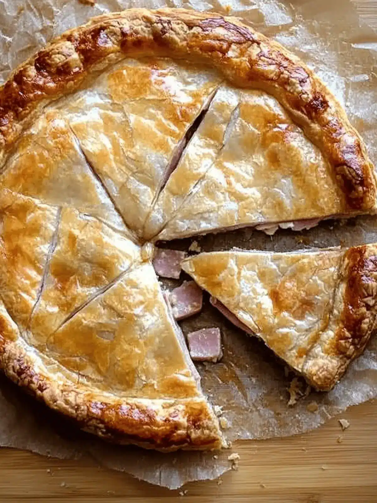 Ham and Cheese Puff Pastry Pie