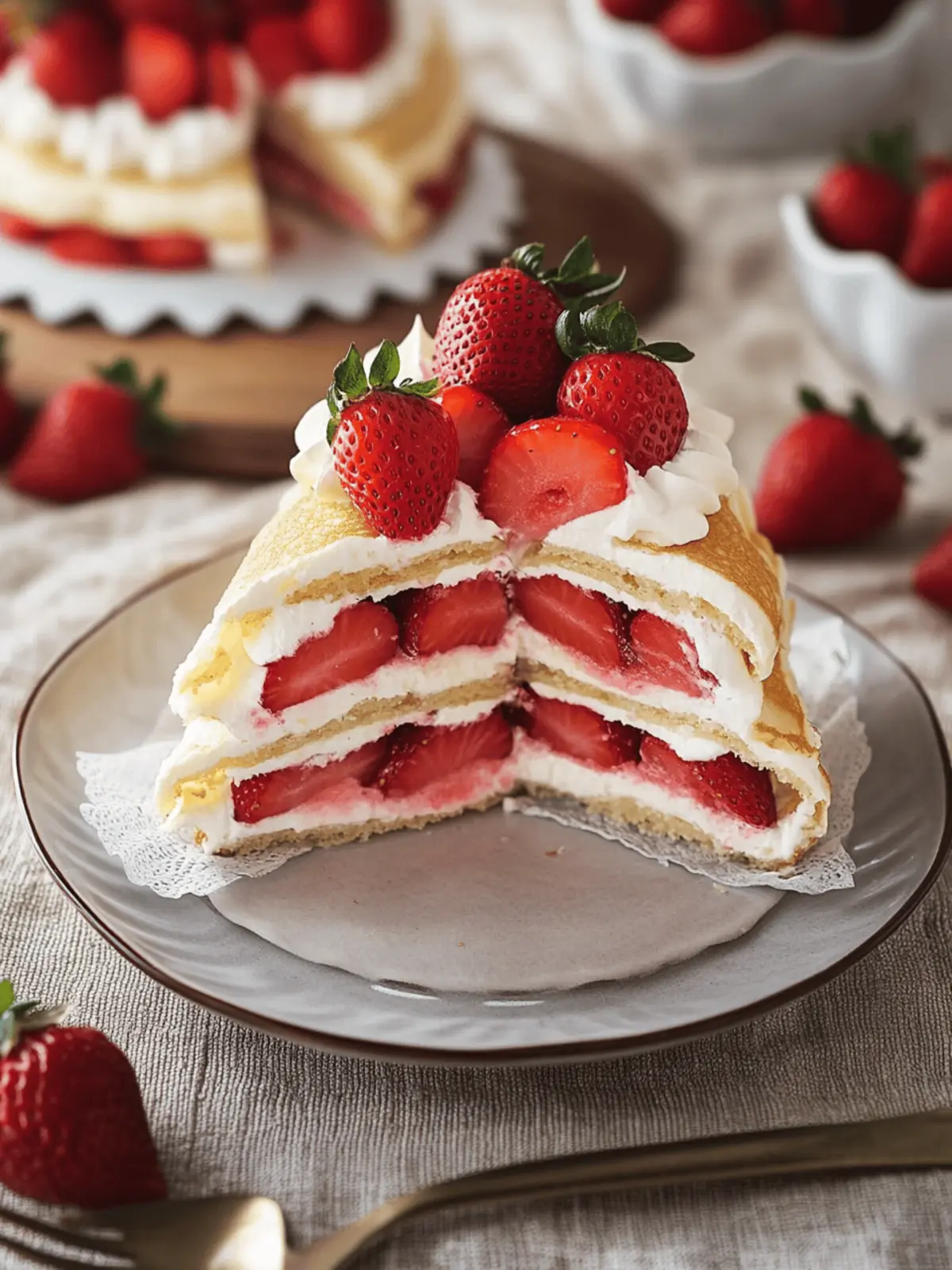 Strawberry Crepe Cake
