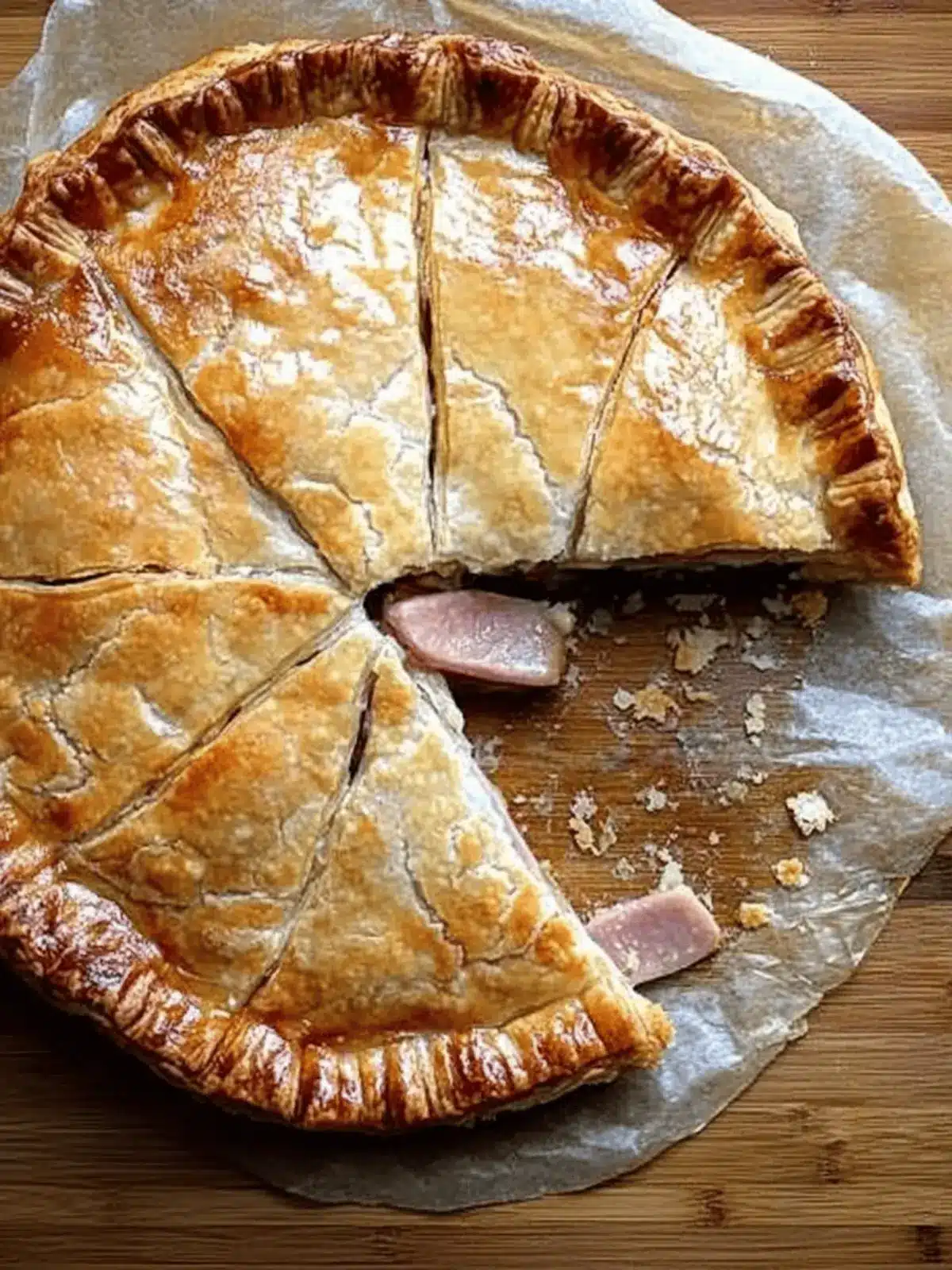 Ham and Cheese Puff Pastry Pie