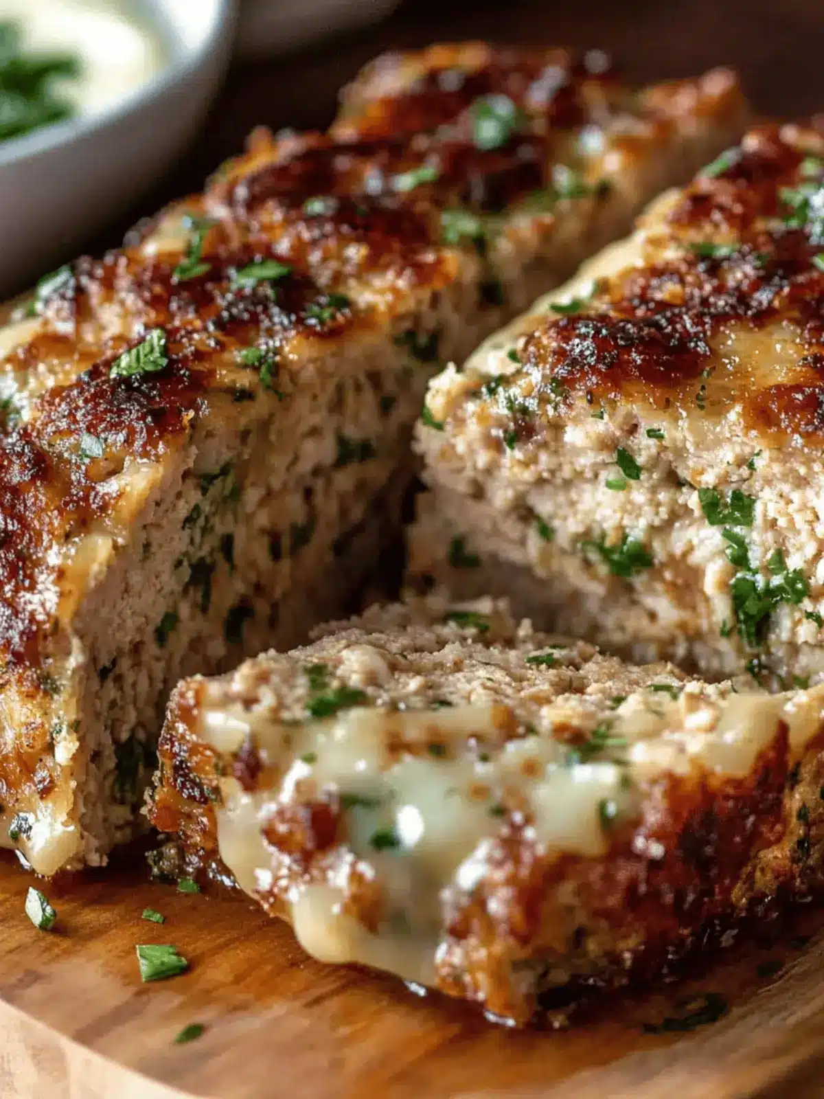 Juicy Garlic Parmesan Chicken Meatloaf