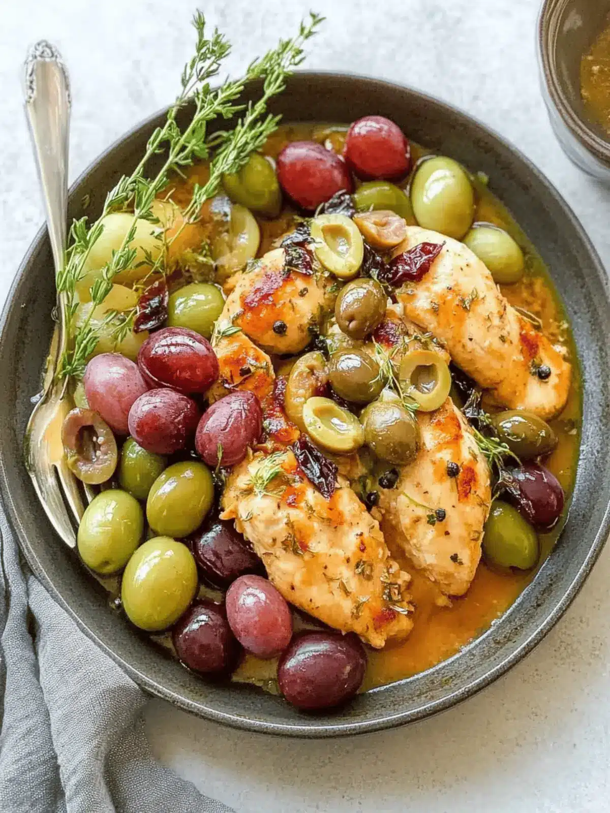 Skillet Chicken with California Grapes and Olives