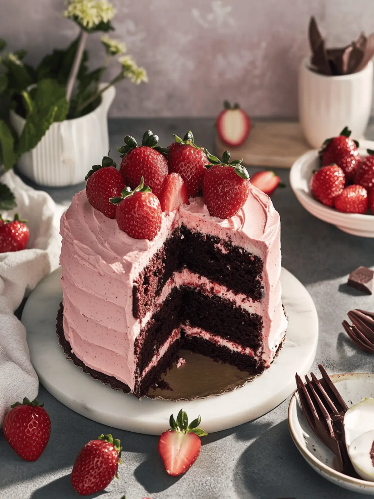 Strawberry Chocolate Cake