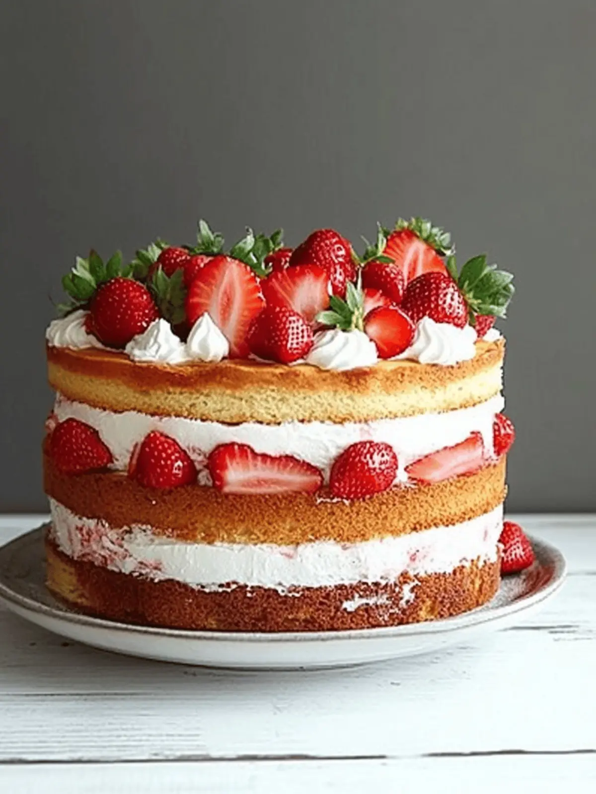 Strawberry and Cream Sponge Cake