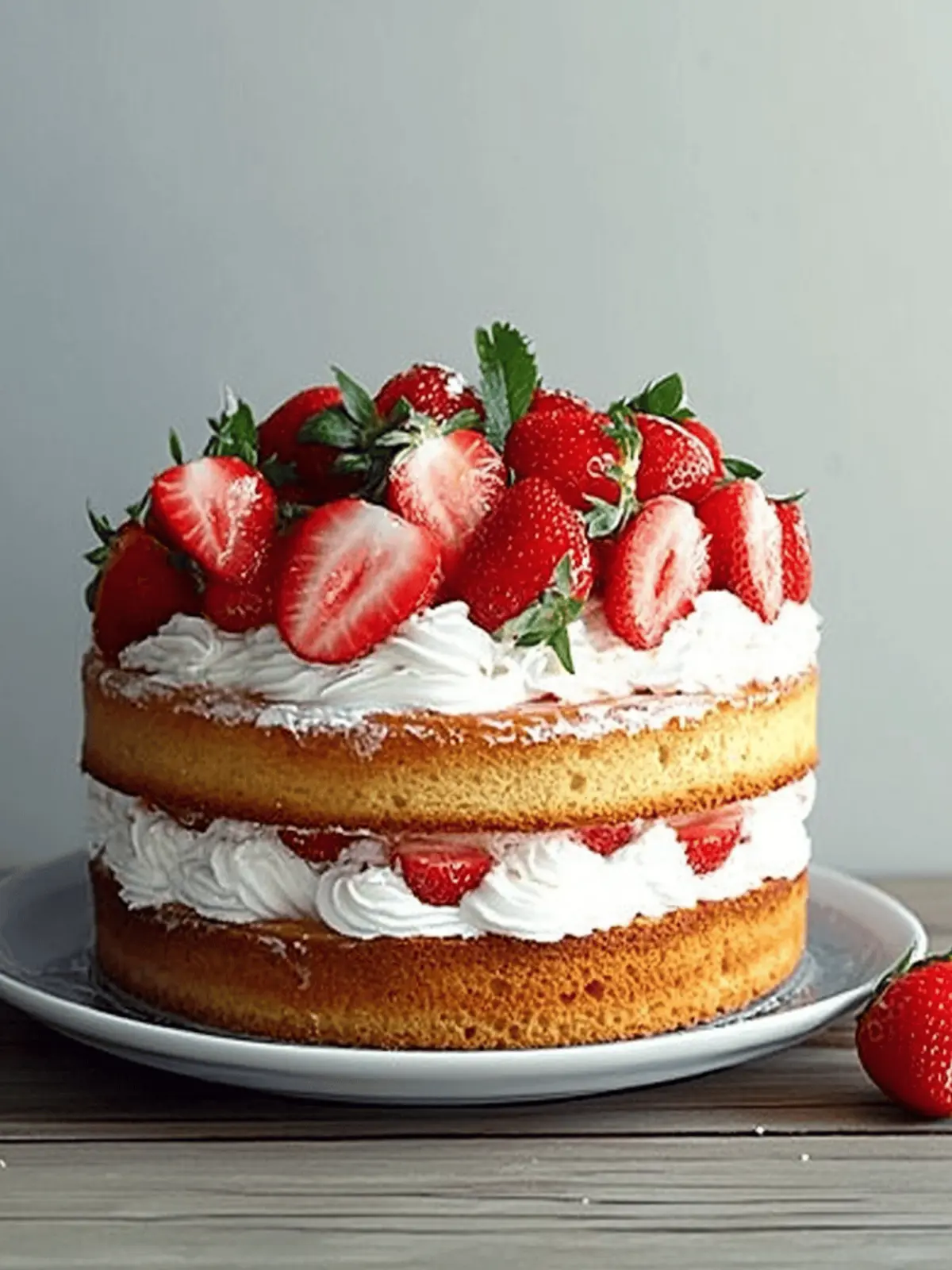 Strawberry and Cream Sponge Cake