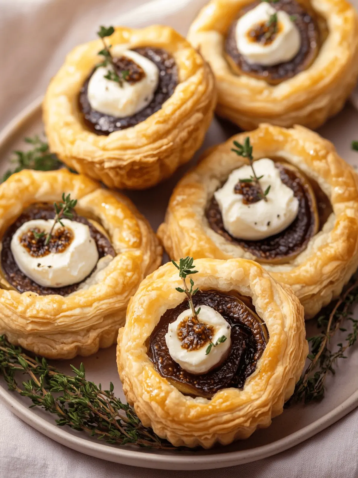 Goat Cheese and Fig Puff Pastry Tarts