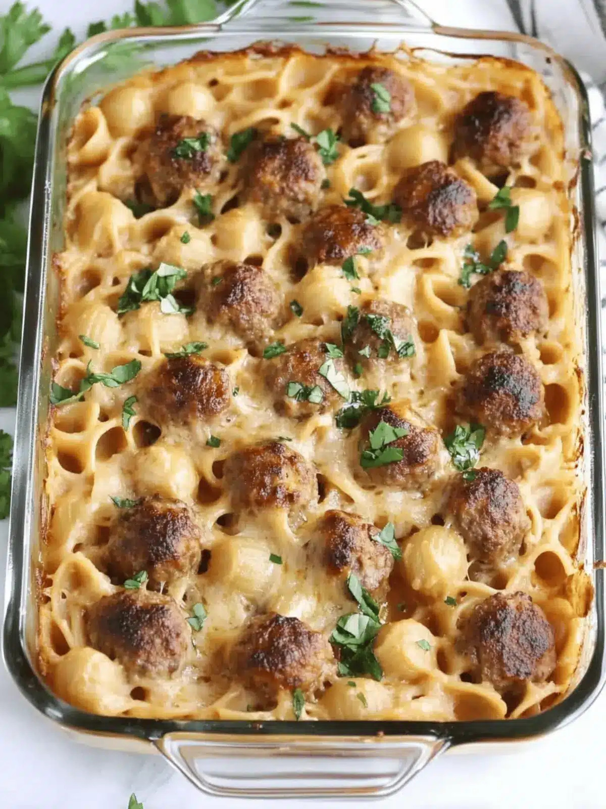 Swedish Meatball Pasta Bake