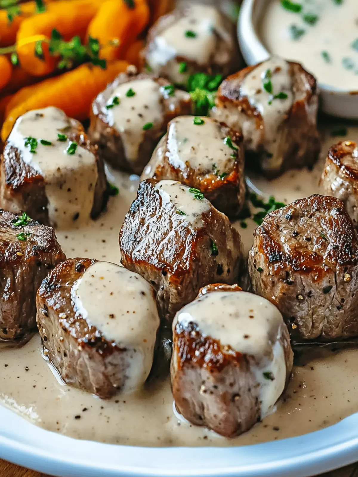 Garlic Butter Steak Bites with a Rich Parmesan Cream Sauce
