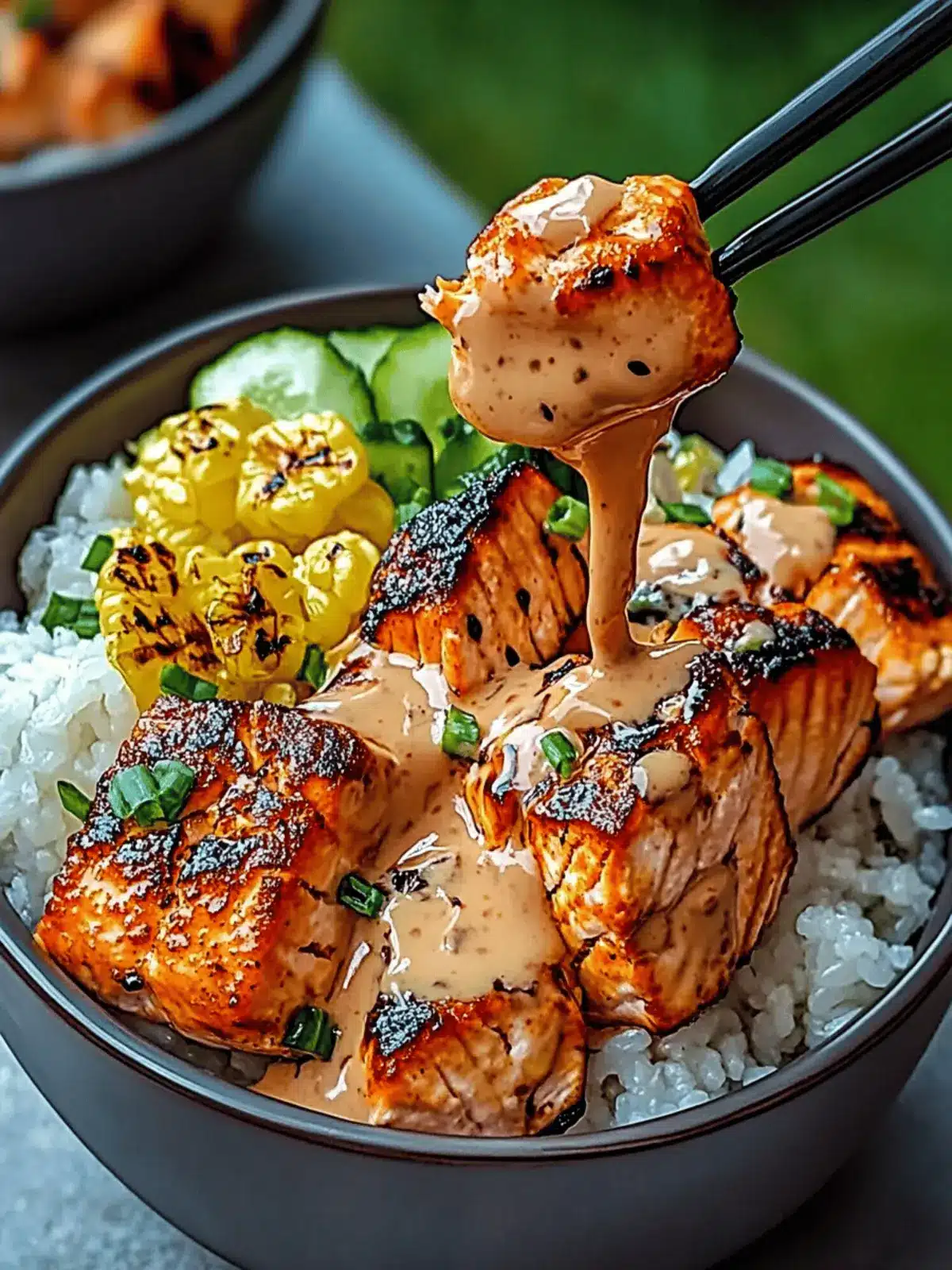 Sriracha Honey Salmon Bowls