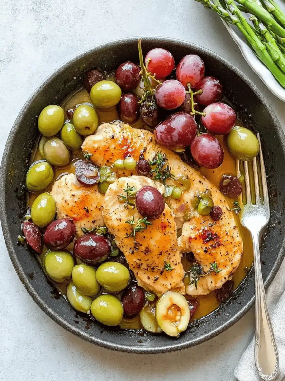 Skillet Chicken with California Grapes and Olives