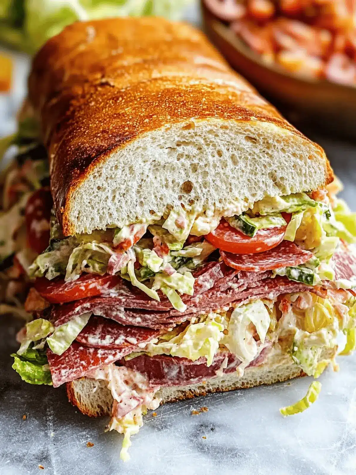 Italian Grinder Salad Sandwich
