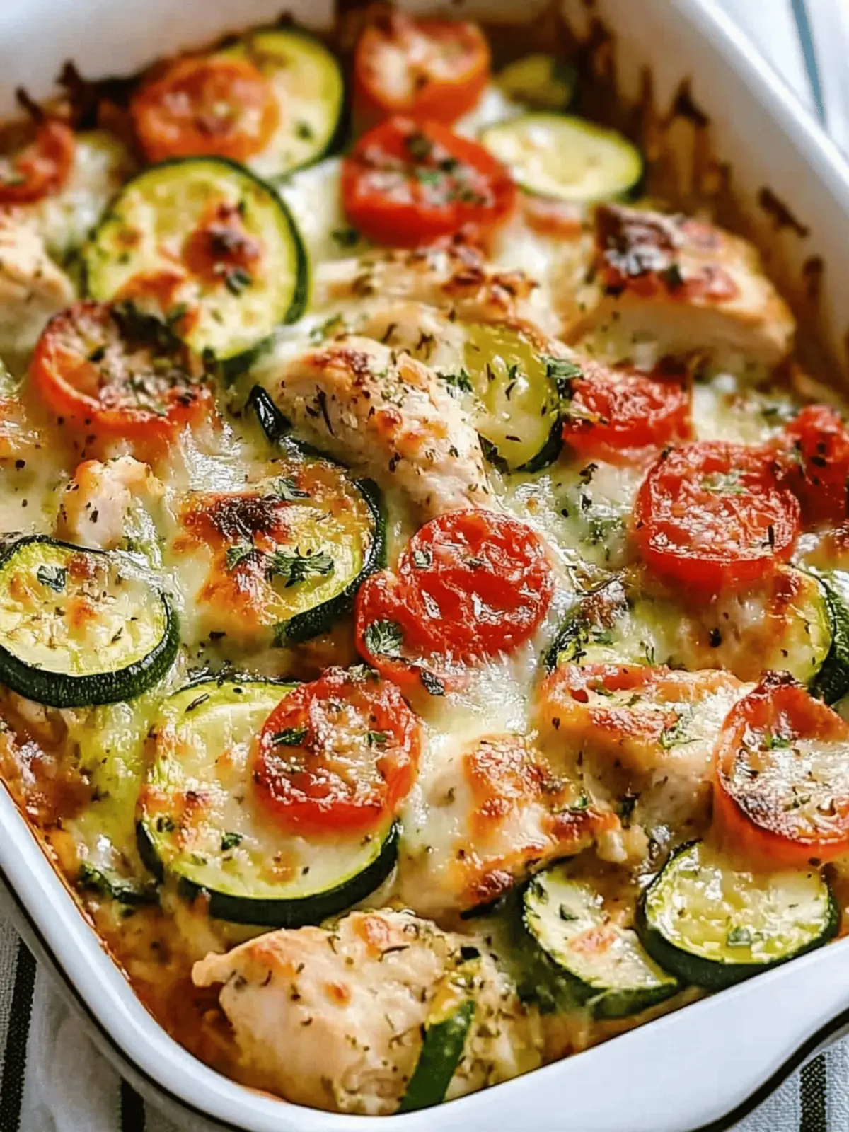 Mediterranean Chicken Zucchini Bake