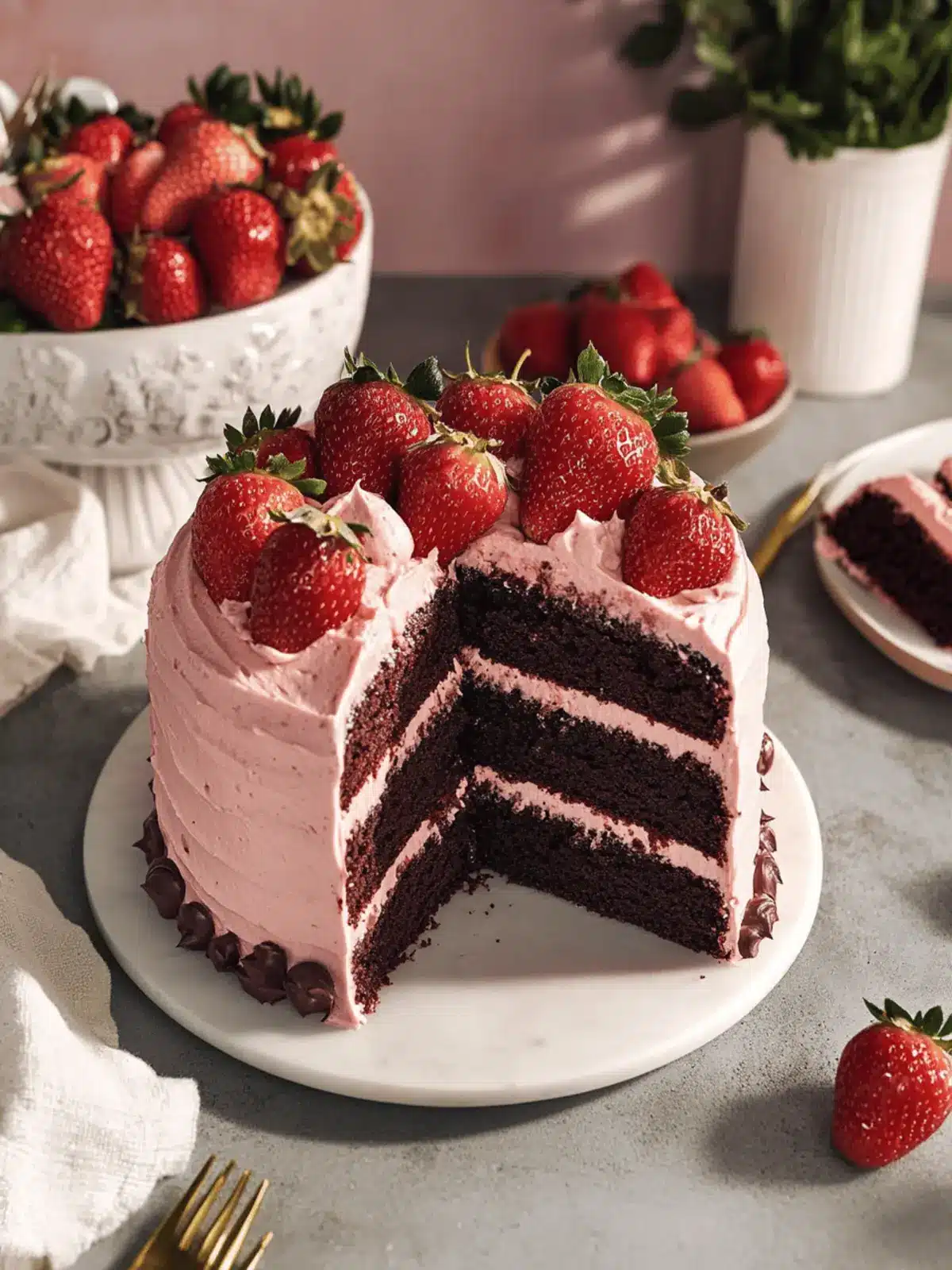 Strawberry Chocolate Cake